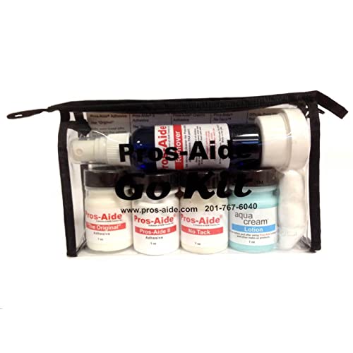 Pros-Aide Go Kit - Includes Different Types of Adhesives, Cream, Removers - for Makeup Artists Prosthetic Adhesive