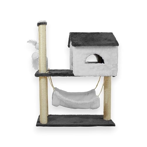 Arranhador Playground Casa Gato Brinquedo Sisal Branco