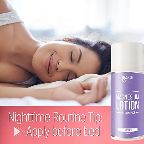 Magnesium Lotion – Super Concentrated – Made With Aloe And Shea – For Leg Cramps, Sore Muscles & Joints, Rejuvenation – Safe For Kids, Made In The Usa (Lavender) #TOP1