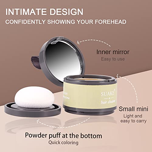 Pó de sombra de cabelo para cabelo e barba de corpo inteiro - Fórmula de linha do cabelo loiro para