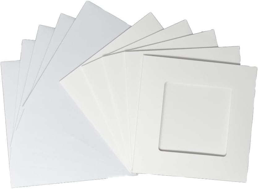 Pack of 5 three-fold square aperture square cards White