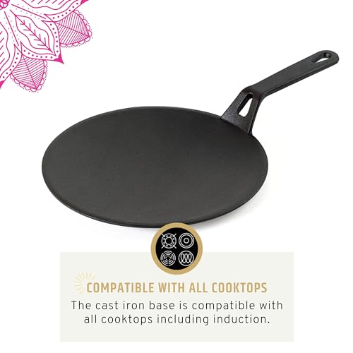 Maharaja Cast Iron Tawa 26cm, Cool Touch Handle, Black by T-Fal - Image 2
