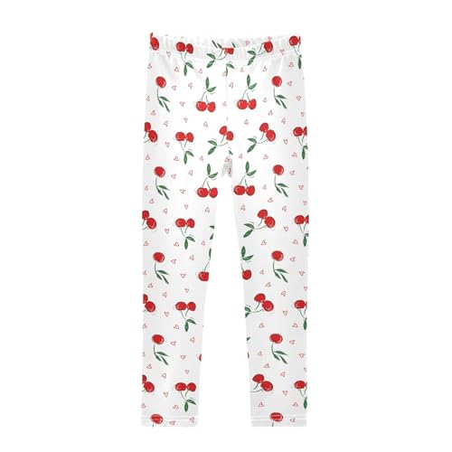 Toddler Girls Leggings Full Length Pants Cherry Active Leggings for Girls 6T