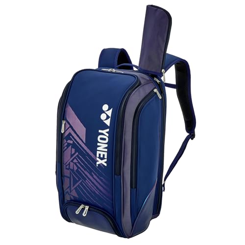 YONEX Expert Backpack with YKK Zippers, Shoe Compartment, Water Bottle Pocket Durable & Stylish Badminton Bag, 30L Capacity, Navy Blue