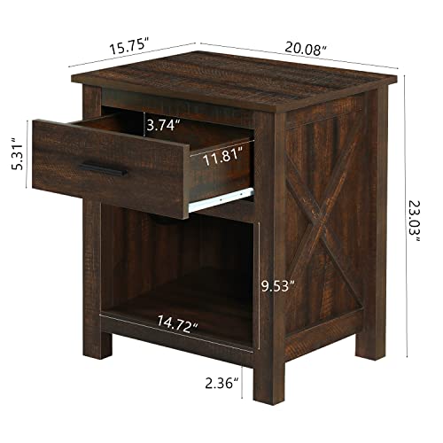 Lynslim Farmhouse Bedroom Set, Wooden Dresser And Nightstand Sets, Large Storage Chest And Nightstands With Drawers For Bedroom, Farmhouse Bedroom Furniture (Brown) #TOP6