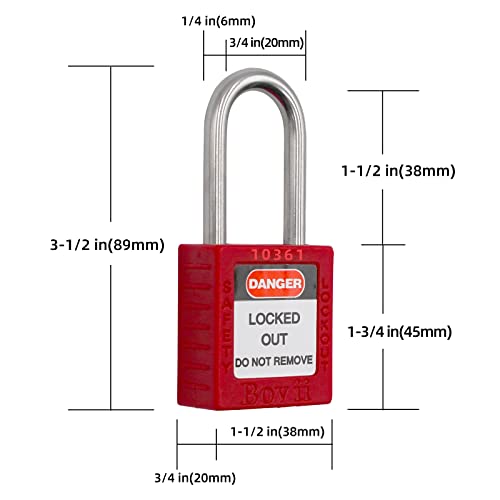 Boviisky Keyed Different Lockout Tagout Locks, 50 Sets Red Lockout Tagout Kit,Safety Lock Out Tag Out Padlock Plastic, 2 Key Per Lock, Loto Locks With Lockout Tagout Tags… #TOP5