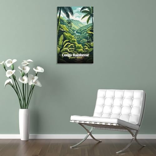 Décoration cuisine avec l'affiche toile Congo Rainforest 40x60