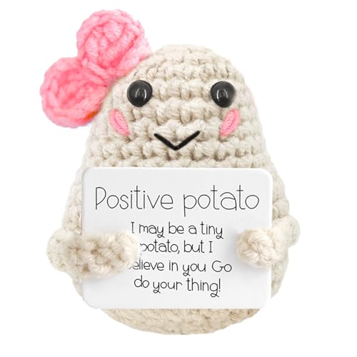 Meanju Mini Positive Potato,7cm Bambola di Patate Peluche Maglieria,Patata Positiva Lavorata a Maglia Carina Creativa Positive Potato per Regali di Compleanno per Incoraggiamento (D)