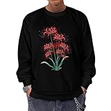 [ZKCASA] トレーナー メンズ 彼岸花 スウェット パーカー 秋服 丸首 長袖 トップス プルオーバー おしゃれ Tシャツ カジュアル 人気 春服 秋服 3XL