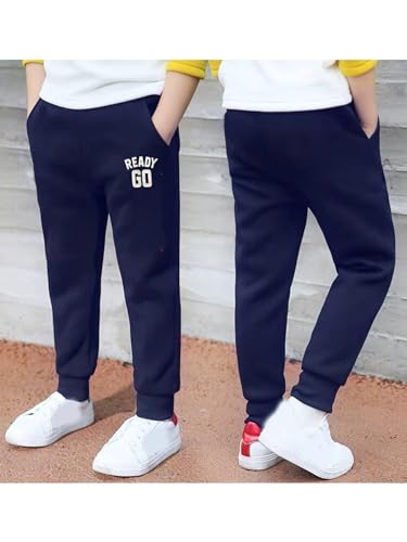 Kids Boys Elastic Waist Sweatpants Jogger Pants Workout Sport Trousers Activewear with Pockets3