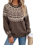 Dokotoo Sweaters for Women Old Money Vintage 2026 Fall Pullover Dark Brown