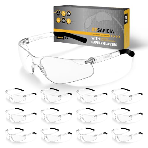 bysaficia 12-Pack ANSI Z87.1 Safety Glasses