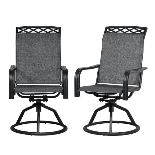 Outdoor Swivel Rocker Dining Chair: Comfort and Style for Your Patio 5 SHGJ&SOFT Patio Swivel Chairs Set of 2, Outdoor Swivel Rocker Dining Chairs with All-Weather Textilene High Back & Metal Frame for Backyard, Deck, Lawn, Garden(Grey, Set of 2)