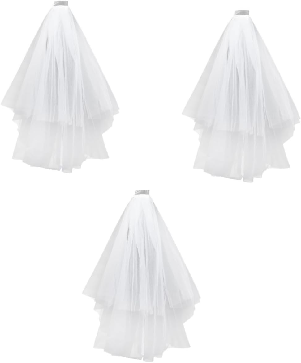 GALPADA Bridal Gauze Veil Tiara Wedding Veil Bridal s for Bride Woman White