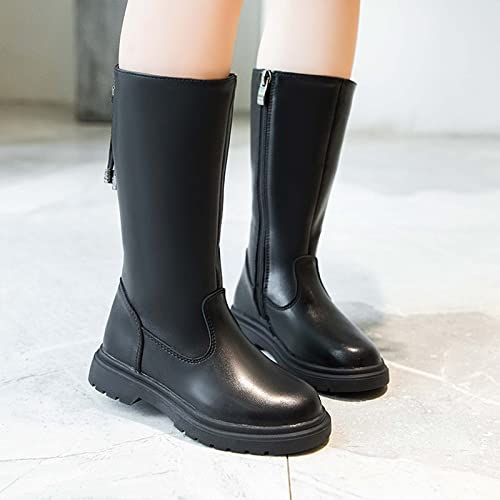 JOEupin Girls Knee High Back Zipper Fashion Riding Boots Little Kid/Toddler4