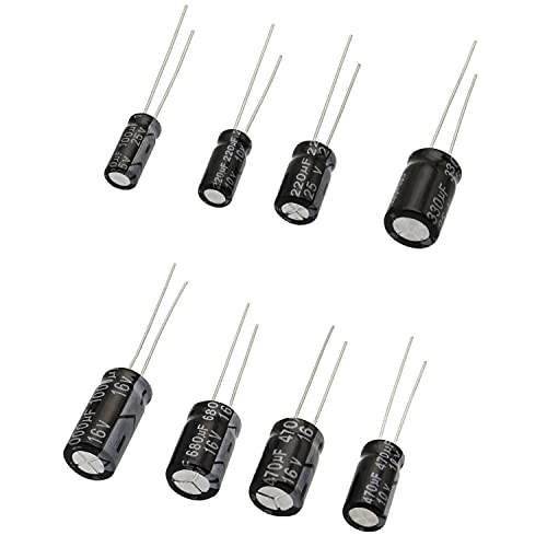 620Pcs Aluminum Electrolytic Capacitor Assortment Kit 24 Kinds Different Range 0.1Uf－1000Uf 10V/16V/25V/50V Radial Leads Electrolytic Capacitors For Repair Tv, Radio, Microwave Etc #TOP2
