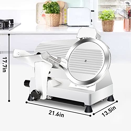 Meat Slicer,10" Premium Steel Blade Home And For Commercial Meat Slicer Stainless Steel Semi-Auto Bread Slicer, Cheese Food Electric Deli Slicer. #TOP5