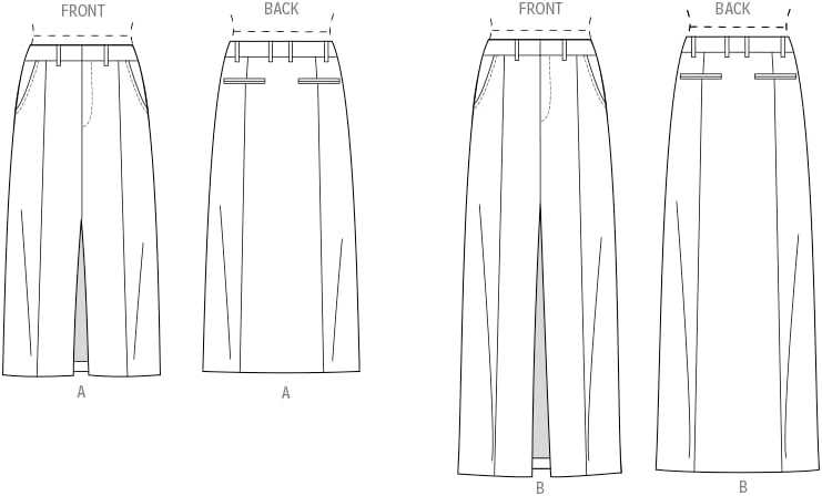 Vogue V2032Y5 Misses' Semi-Fitted Lined Skirt Sewing Pattern Packet, Design Code V2032, Sizes 18-20-22-24-26