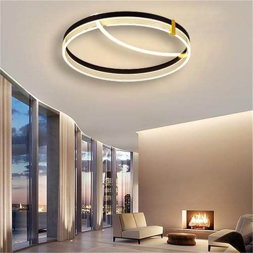 Plafonnier LED dimmable rond blanc avec télécommande pour éclairage moderne du salon