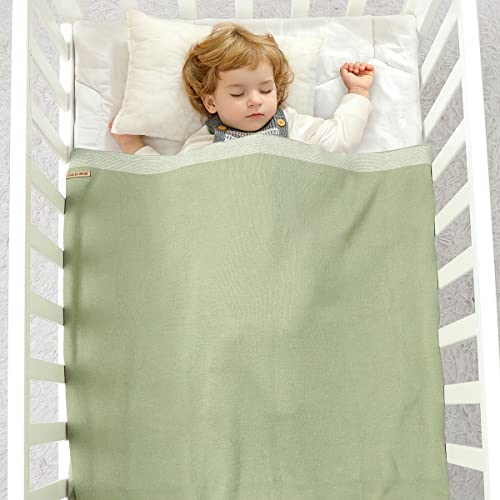 mimixiong Baby Blanket for Newborn 100% Cotton Soft Cozy Knit Baby Boys Girls Gifts Blanket - Beige, 100 x 80cm - Image 3