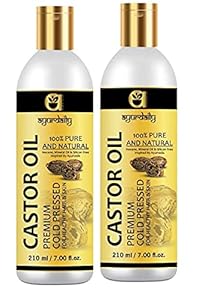 Ayurdaily Premium Cold Pressed Castor oil 100% Pure & Natural for Healthy Hair & Skin 200ML (Pack of 2)
