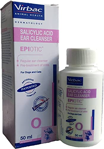 Virbac Epiotic Salicylic Acid Ear Cleanser, 50 ml, 50 Milliliter, 1 Piece