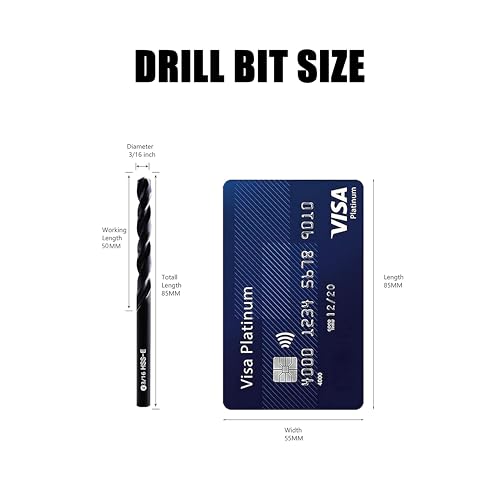DelitonGude 3/16inch HSS M35 Cobalt Twist Drill Bits for Metal by DelitonGude - Used condition - Image 5