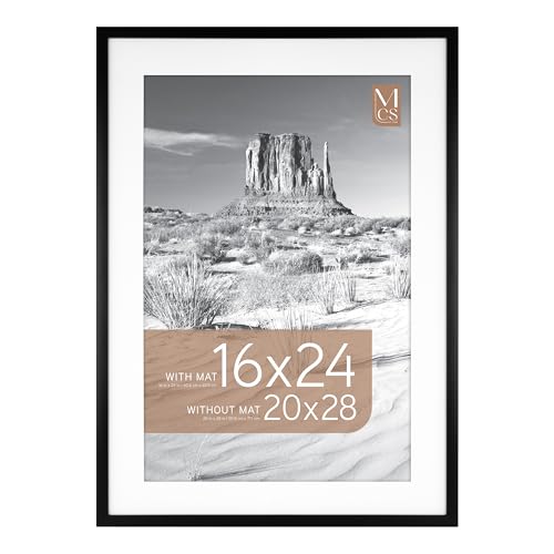 Image of MCS Everline Poster Frame, 20x28 Matted to 16x24, Black