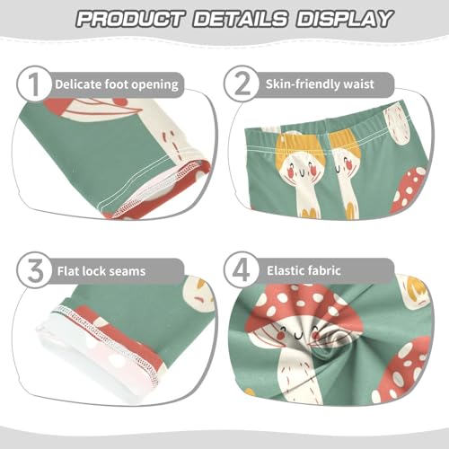 Bolaz Toddler Girls Leggings Printed Yoga Pants Leggings Red Yellow Mushroom for Kids3