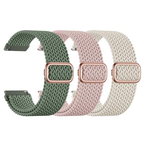 SNBLK 3�{�p�b�N 18mm 20mm 22mm �ґg�r���v�o���h Garmin Vivoactive 5 �E�H�b�`�o���h/Vivoactive 6/3/4s�ɑΉ� �N�C�b�N�����[�X�� ���߉\�ȐL�k���i�C�������[�v�X�g���b�v Venu 3S/2S/V