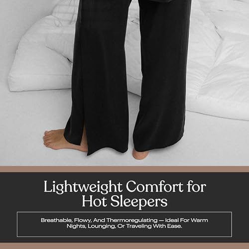 Image of Lunya Washable Silk Tee Pant Set for Women - Oversized Top with Pocket and Pull On Pants