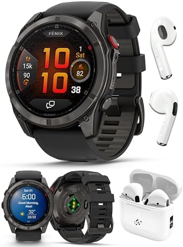 Garmin Fenix 8 Pro (Gray, 51mm) AMOLED Sapphire GPS Watch Earbuds...