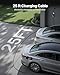 VEVOR Level 1&2 EV Charger, 16 Amp, Electric Vehicle Portable Charger with 25 ft Charging Cable, 120V-240V, NEMA 6-20P Plug NEMA 5-15 Adapter, LED Indicator, Home Car Charging Station for SAE J1772 EV