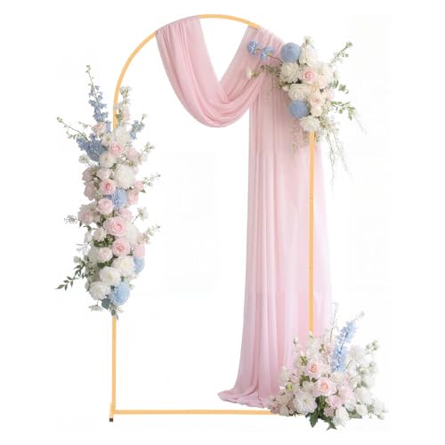 VEVOR Arch Backdrop Stand, 6.6 x 3.3 ft, Stable Structure, Easy Assembly, 1 Set Gold Metal Arch Backdrop Stand for Wedding, Birthday Party, Graduation, Holiday Celebration, and Ceremony Decoration by VEVOR - Used condition - CA$26.35