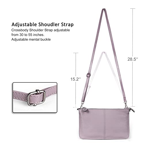 Belfen Small Crossbody Bags For Women, Leather Clutch Wristlet Wallets Cell Phone Purses Handbags With Leather Cross Body Shoulder Strap -Lavender #TOP4