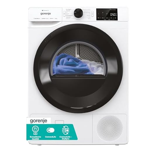 Gorenje DPNE82/GN Trockner/Kondensation mit Wärmepumpe / 8kg / 16 Programme/WIFI/Made in Europe/WaveActive Trommel/TwinAir/Feuchtesensor/Naturedry/LED Display/EEK: D