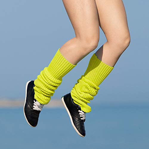 Image of Syhood 80s Women Neon Leg Warmers Knit Ribbed Leg Warmer for Party Accessories