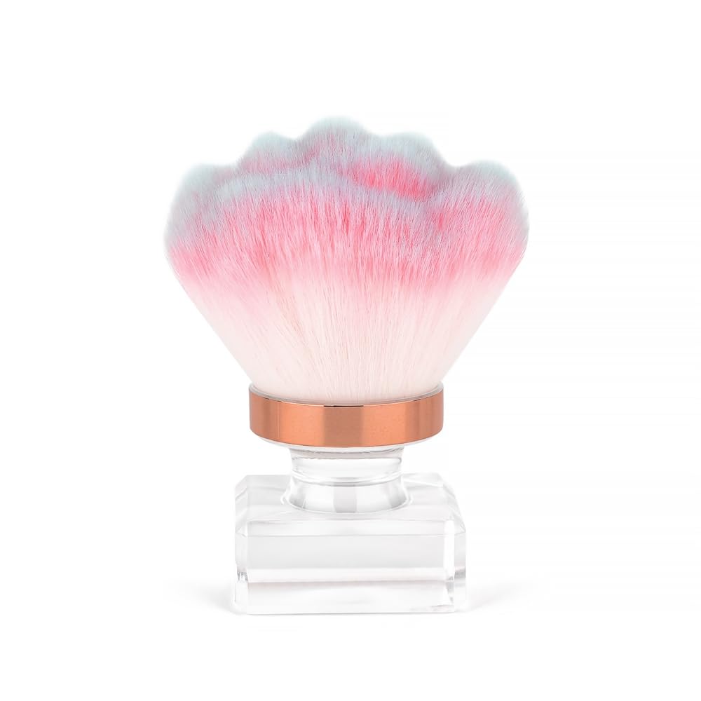 KADS Nail Dust Brush Makeup Brush Flower Shape Crystal Base Nail Cleaning Brush Manicure Pedciure Brush Tool Pink