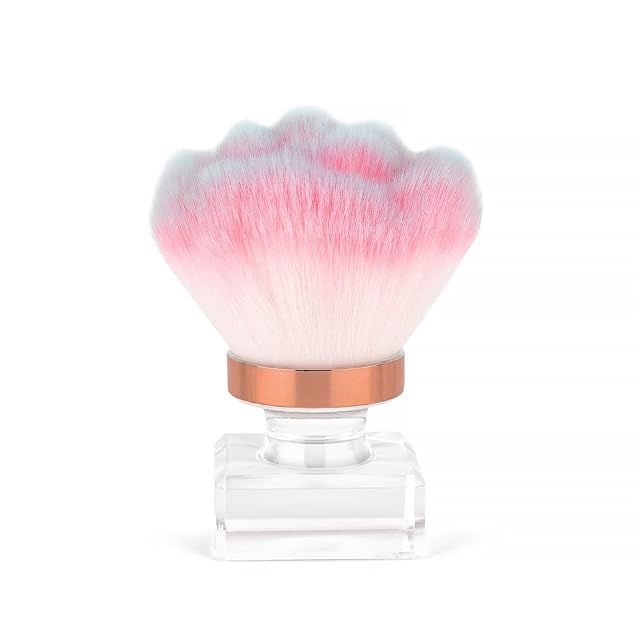 KADS Nail Dust Brush Makeup Brush Flower Shape Crystal Base Nail Cleaning Brush Manicure Pedciure Brush Tool Pink