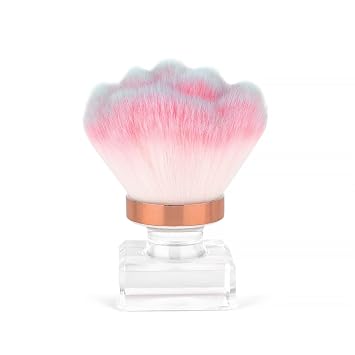 KADS Nail Dust Brush Makeup Brush Flower Shape Crystal Base Nail Cleaning Brush Manicure Pedciure Brush Tool Pink Flower Shape