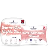 Slumberdown Warm Winter Nights King Size Duvet 13.5 Tog & 2 Pillows - Thick & Cosy Quilt for Cold Weather | Soft Touch Cover, Non-Allergenic, Washable UK-Made Bedding (225 x 220cm)