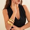 MEDOJO 36 Pcs Golden Jewelry Set for Women Chunky Bangle Bracelet Golden Hoop Earrings Stackable Ring Chunky Jewelry Set for Women #2