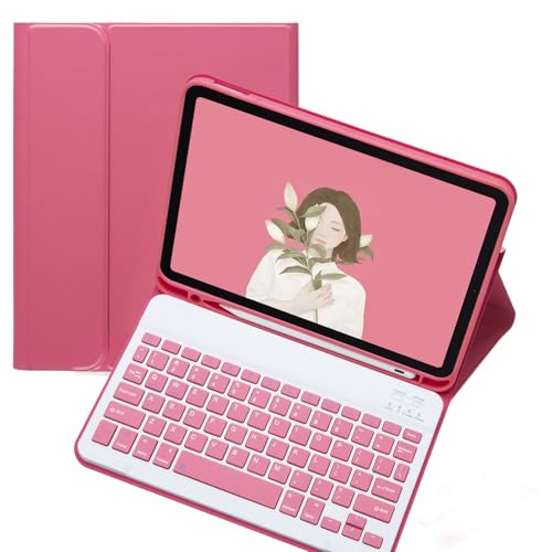 iPad 11/10P[XJo[ CXBluetoothL[{[h 2025/2022NAiPad 10/11 10.9C` L[{[hP[Xt yVz_[ A2696/A2757/A2777- Rosered