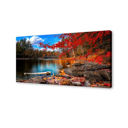 DZL Art S72698 Nature Wall Art Canvas Artwork Lake Mountain