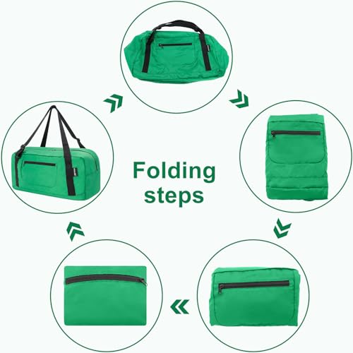 Image of HOLYLUCK Foldable Travel Duffel Bag For Women & Men Luggage Great for Gym - Kelly green