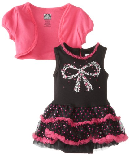 Baby Glam Baby Girls' Newborn 2 Piece Dress Set with Shrug