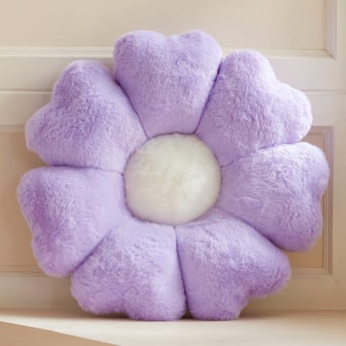 Kcvvcr Flower Pillow, Lavender Daisy Flower Decorative...