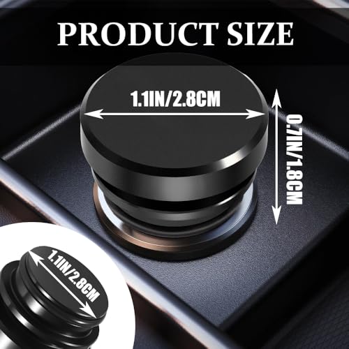 Image of Car Cigarette Lighter Plug Cover, Car Cigarette Lighter Dust Covers, Aluminum Alloy Cigarette Lighter Socket Cover Cap, Waterproof Plug Decoration Cover for Most Cars SUVs Trucks