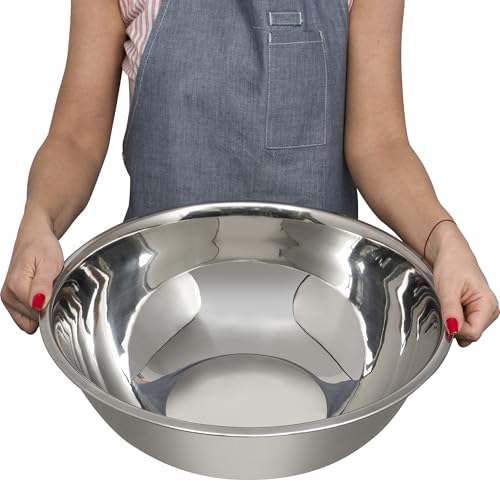 Whysko® Large Mixing Bowls, Set Of 3 Stainless Steel 12 Quart Bowls For Restaurants, Food Service, Caterers And Home Kitchen Use, Rust Proof Bowls Great For Meal Prep, Baking, Serving, Food Storage