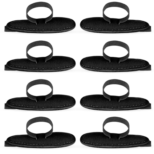 Image of Woanger 8 Pcs Hammer Toe Crest Cushion Soft Straightener Buttress Pads Splint Reduces Pressure from Calluses and Hammer Toes, Medium, Right, Left(Single Hole,Black)